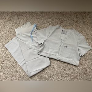 Figs Scrubs: Catarina One Pocket Scrub Top + Livingston Basic Scrub Pant